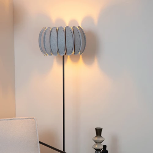 Lucide SPENCER - Floor lamp - Ø 40 cm - 1xE27 - Grey - atmosphere 1